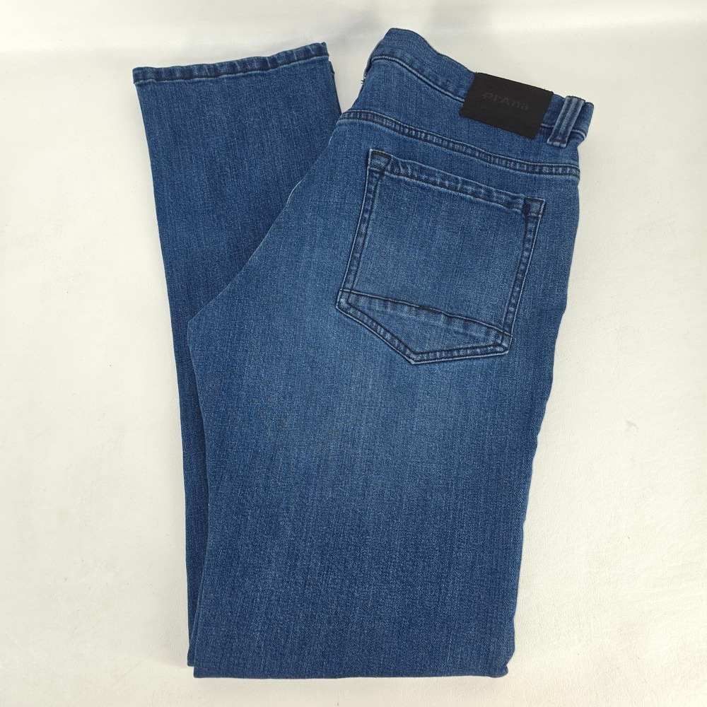 Prana Straight Fit Jeans Mens 32x32 Stretch Bohemian Faded Organic Cotton Denim